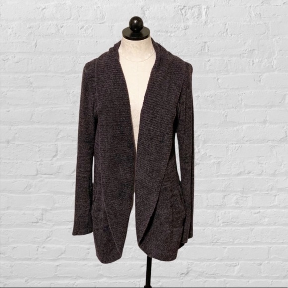Barefoot Dreams Cozy Chic Lite Circle Cardigan Open Front Dark Gray Medium - Picture 9 of 10